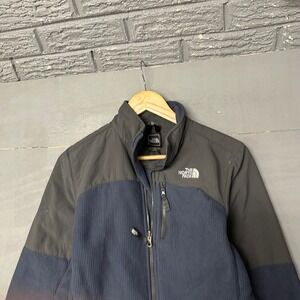 The North Face Boys Large 14/16 Navy Blue Grey Hybrid Fleece Full Zip Jacket